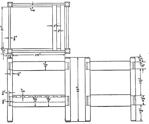 Woodworking plans for a mission style chair.