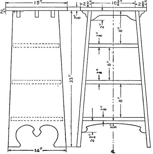 Woodworking plans for making a mission style magazine stand.